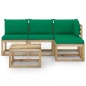 5-tlg. Garten-Lounge-Set mit Grünen Kissen 5-tlg. Garten-Lounge-Set mit Grünen Kissen