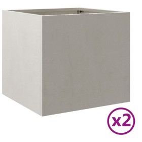 vidaXL Pflanzkübel 2 Stk. Silbern 32x30x29 cm Edelstahl