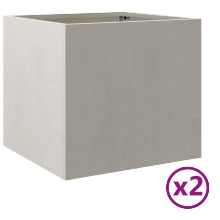 vidaXL Pflanzkübel 2 Stk. Silbern 32x30x29 cm Edelstahl