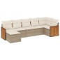 vidaXL 7-tlg. Garten-Sofagarnitur mit Kissen Beige Poly Rattan vidaXL 7-tlg. Garten-Sofagarnitur mit Kissen Beige Poly Rattan