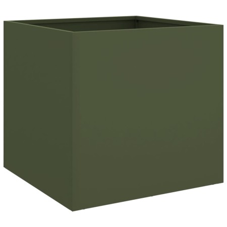 vidaXL Pflanzkübel Olivgrün 49x47x46 cm Stahl