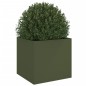 vidaXL Pflanzkübel Olivgrün 49x47x46 cm Stahl vidaXL Pflanzkübel Olivgrün 49x47x46 cm Stahl