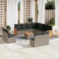 vidaXL 12-tlg. Garten-Sofagarnitur mit Kissen Grau Poly Rattan vidaXL 12-tlg. Garten-Sofagarnitur mit Kissen Grau Poly Rattan