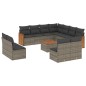 vidaXL 12-tlg. Garten-Sofagarnitur mit Kissen Grau Poly Rattan vidaXL 12-tlg. Garten-Sofagarnitur mit Kissen Grau Poly Rattan
