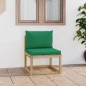 Garten-Mittelsofa mit Kissen Grün Imprägniertes Kiefernholz Garten-Mittelsofa mit Kissen Grün Imprägniertes Kiefernholz
