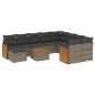vidaXL 11-tlg. Garten-Sofagarnitur mit Kissen Grau Poly Rattan vidaXL 11-tlg. Garten-Sofagarnitur mit Kissen Grau Poly Rattan