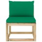 Garten-Mittelsofa mit Kissen Grün Imprägniertes Kiefernholz Garten-Mittelsofa mit Kissen Grün Imprägniertes Kiefernholz
