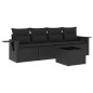 vidaXL 5-tlg. Garten-Sofagarnitur mit Kissen Schwarz Poly Rattan vidaXL 5-tlg. Garten-Sofagarnitur mit Kissen Schwarz Poly Rattan