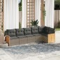 vidaXL 6-tlg. Garten-Sofagarnitur mit Kissen Grau Poly Rattan vidaXL 6-tlg. Garten-Sofagarnitur mit Kissen Grau Poly Rattan