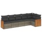 vidaXL 6-tlg. Garten-Sofagarnitur mit Kissen Grau Poly Rattan vidaXL 6-tlg. Garten-Sofagarnitur mit Kissen Grau Poly Rattan