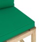 Garten-Mittelsofa mit Kissen Grün Imprägniertes Kiefernholz Garten-Mittelsofa mit Kissen Grün Imprägniertes Kiefernholz