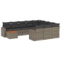 vidaXL 11-tlg. Garten-Sofagarnitur mit Kissen Grau Poly Rattan vidaXL 11-tlg. Garten-Sofagarnitur mit Kissen Grau Poly Rattan