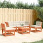 vidaXL 5-tlg. Garten-Sofagarnitur mit Kissen Wachsbraun Kiefernholz vidaXL 5-tlg. Garten-Sofagarnitur mit Kissen Wachsbraun Kiefernholz