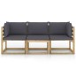 Gartensofa 3-Sitzer mit Anthrazit Kissen Gartensofa 3-Sitzer mit Anthrazit Kissen