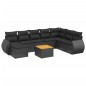 vidaXL 9-tlg. Garten-Sofagarnitur mit Kissen Schwarz Poly Rattan vidaXL 9-tlg. Garten-Sofagarnitur mit Kissen Schwarz Poly Rattan