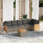 vidaXL 7-tlg. Garten-Sofagarnitur mit Kissen Grau Poly Rattan vidaXL 7-tlg. Garten-Sofagarnitur mit Kissen Grau Poly Rattan