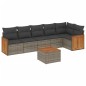 vidaXL 7-tlg. Garten-Sofagarnitur mit Kissen Grau Poly Rattan vidaXL 7-tlg. Garten-Sofagarnitur mit Kissen Grau Poly Rattan