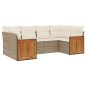 vidaXL 6-tlg. Garten-Sofagarnitur mit Kissen Beige Poly Rattan vidaXL 6-tlg. Garten-Sofagarnitur mit Kissen Beige Poly Rattan