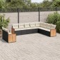 vidaXL 10-tlg. Garten-Sofagarnitur mit Kissen Schwarz Poly Rattan vidaXL 10-tlg. Garten-Sofagarnitur mit Kissen Schwarz Poly Rattan