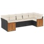 vidaXL 7-tlg. Garten-Sofagarnitur mit Kissen Schwarz Poly Rattan vidaXL 7-tlg. Garten-Sofagarnitur mit Kissen Schwarz Poly Rattan