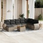 vidaXL 9-tlg. Garten-Sofagarnitur mit Kissen Grau Poly Rattan vidaXL 9-tlg. Garten-Sofagarnitur mit Kissen Grau Poly Rattan