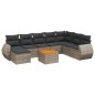 vidaXL 9-tlg. Garten-Sofagarnitur mit Kissen Grau Poly Rattan vidaXL 9-tlg. Garten-Sofagarnitur mit Kissen Grau Poly Rattan