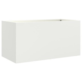 vidaXL Pflanzkübel Weiß 62x30x29 cm Kaltgewalzter Stahl