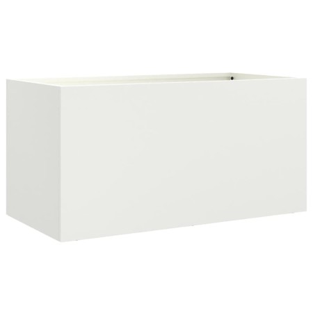 vidaXL Pflanzkübel Weiß 62x30x29 cm Kaltgewalzter Stahl