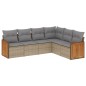 vidaXL 6-tlg. Garten-Sofagarnitur mit Kissen Beige Poly Rattan vidaXL 6-tlg. Garten-Sofagarnitur mit Kissen Beige Poly Rattan