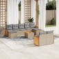 vidaXL 10-tlg. Garten-Sofagarnitur mit Kissen Beige Poly Rattan vidaXL 10-tlg. Garten-Sofagarnitur mit Kissen Beige Poly Rattan