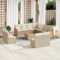 vidaXL 12-tlg. Garten-Sofagarnitur mit Kissen Beige Poly Rattan vidaXL 12-tlg. Garten-Sofagarnitur mit Kissen Beige Poly Rattan
