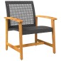 vidaXL Gartenstühle 2 Stk. Schwarz Poly Rattan und Akazienholz vidaXL Gartenstühle 2 Stk. Schwarz Poly Rattan und Akazienholz