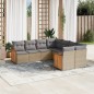 vidaXL 8-tlg. Garten-Sofagarnitur mit Kissen Beige Poly Rattan vidaXL 8-tlg. Garten-Sofagarnitur mit Kissen Beige Poly Rattan