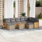 vidaXL 10-tlg. Garten-Sofagarnitur mit Kissen Beige Poly Rattan vidaXL 10-tlg. Garten-Sofagarnitur mit Kissen Beige Poly Rattan