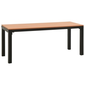 vidaXL Gartenbank 110 cm Stahl und WPC Braun und Schwarz