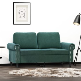 vidaXL 2-Sitzer-Sofa Dunkelgrün 120 cm Samt