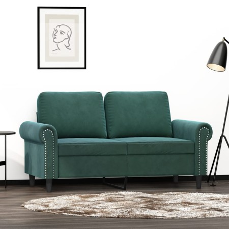 vidaXL 2-Sitzer-Sofa Dunkelgrün 120 cm Samt