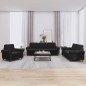 vidaXL 3-tlg. Sofagarnitur mit Kissen Schwarz Samt vidaXL 3-tlg. Sofagarnitur mit Kissen Schwarz Samt