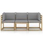 vidaXL Gartensofa 3-Sitzer mit Grauen Kissen vidaXL Gartensofa 3-Sitzer mit Grauen Kissen