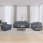 vidaXL 3-tlg. Sofagarnitur mit Kissen Dunkelgrau Samt vidaXL 3-tlg. Sofagarnitur mit Kissen Dunkelgrau Samt