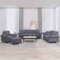 vidaXL 4-tlg. Sofagarnitur mit Kissen Dunkelgrau Samt vidaXL 4-tlg. Sofagarnitur mit Kissen Dunkelgrau Samt