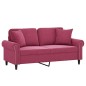 vidaXL 2-Sitzer-Sofa mit Zierkissen Weinrot 140 cm Samt vidaXL 2-Sitzer-Sofa mit Zierkissen Weinrot 140 cm Samt