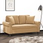 vidaXL 2-Sitzer-Sofa mit Zierkissen Braun 120 cm Samt vidaXL 2-Sitzer-Sofa mit Zierkissen Braun 120 cm Samt