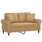 vidaXL 2-Sitzer-Sofa mit Zierkissen Braun 120 cm Samt vidaXL 2-Sitzer-Sofa mit Zierkissen Braun 120 cm Samt