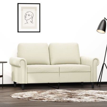 vidaXL 2-Sitzer-Sofa Creme 120 cm Samt