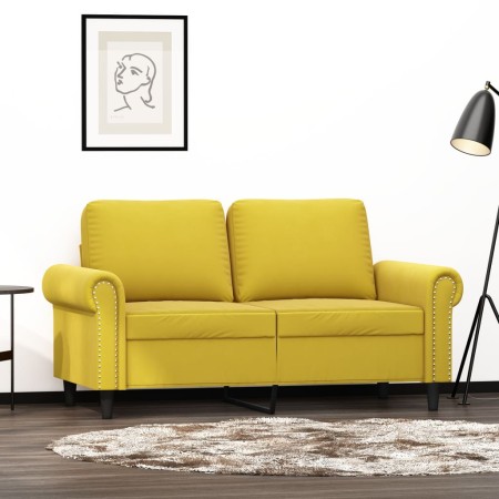 vidaXL 2-Sitzer-Sofa Gelb 120 cm Samt