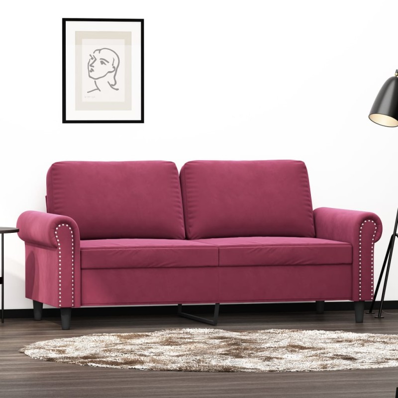 vidaXL 2-Sitzer-Sofa Weinrot 140 cm Samt vidaXL 2-Sitzer-Sofa Weinrot 140 cm Samt