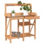 vidaXL Pflanztisch mit Ablagen Braun Massivholz Tanne vidaXL Pflanztisch mit Ablagen Braun Massivholz Tanne