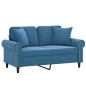 vidaXL 2-Sitzer-Sofa mit Zierkissen Blau 120 cm Samt vidaXL 2-Sitzer-Sofa mit Zierkissen Blau 120 cm Samt