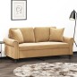 vidaXL 2-Sitzer-Sofa mit Zierkissen Braun 140 cm Samt vidaXL 2-Sitzer-Sofa mit Zierkissen Braun 140 cm Samt
